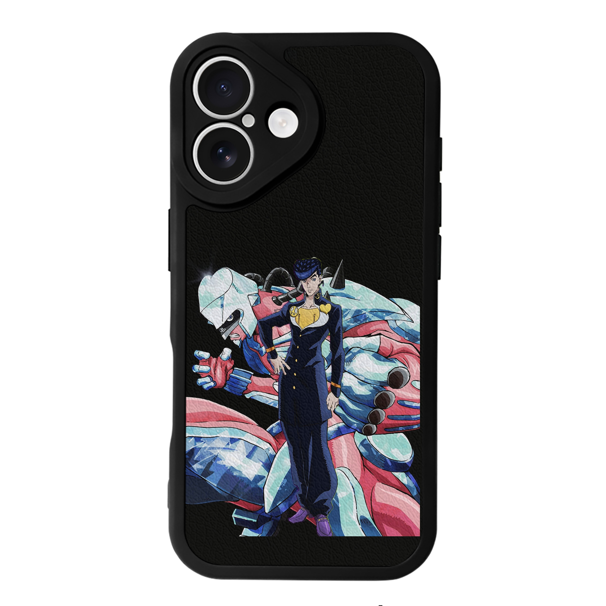 （画像用） ジョジョの奇妙な冒険 ひがしかた じょうすけ JoJo's Bizarre Adventure Higashikata Josuke 【iPhone 16シリーズ対応】シリコンスマホケース（レザー調） 材質：シリコン